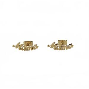 NEW MAIVE women's mama script studs in gold